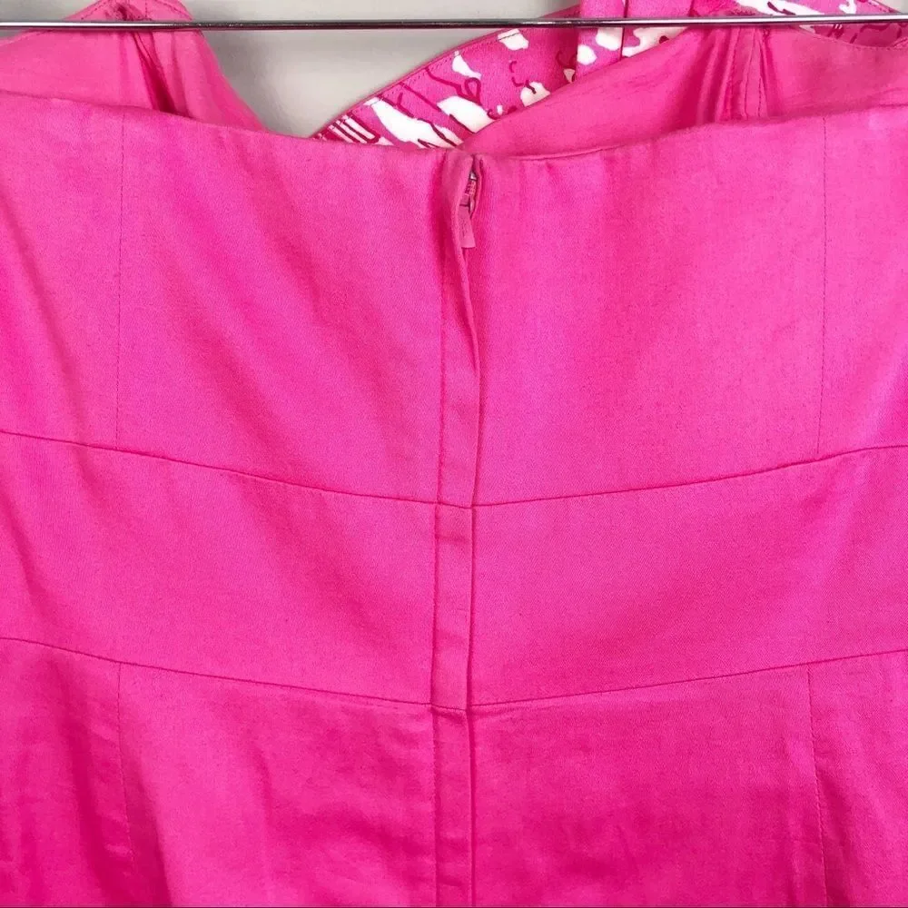 LILLY PULITZER | Crystal Dress in Hotty Pink Embellished Strapless Women’s 14 - Picture 9 of 12